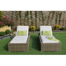RABD-089 Simple design high quality Wicker rattan beach sun lounger Outdoor Furniture